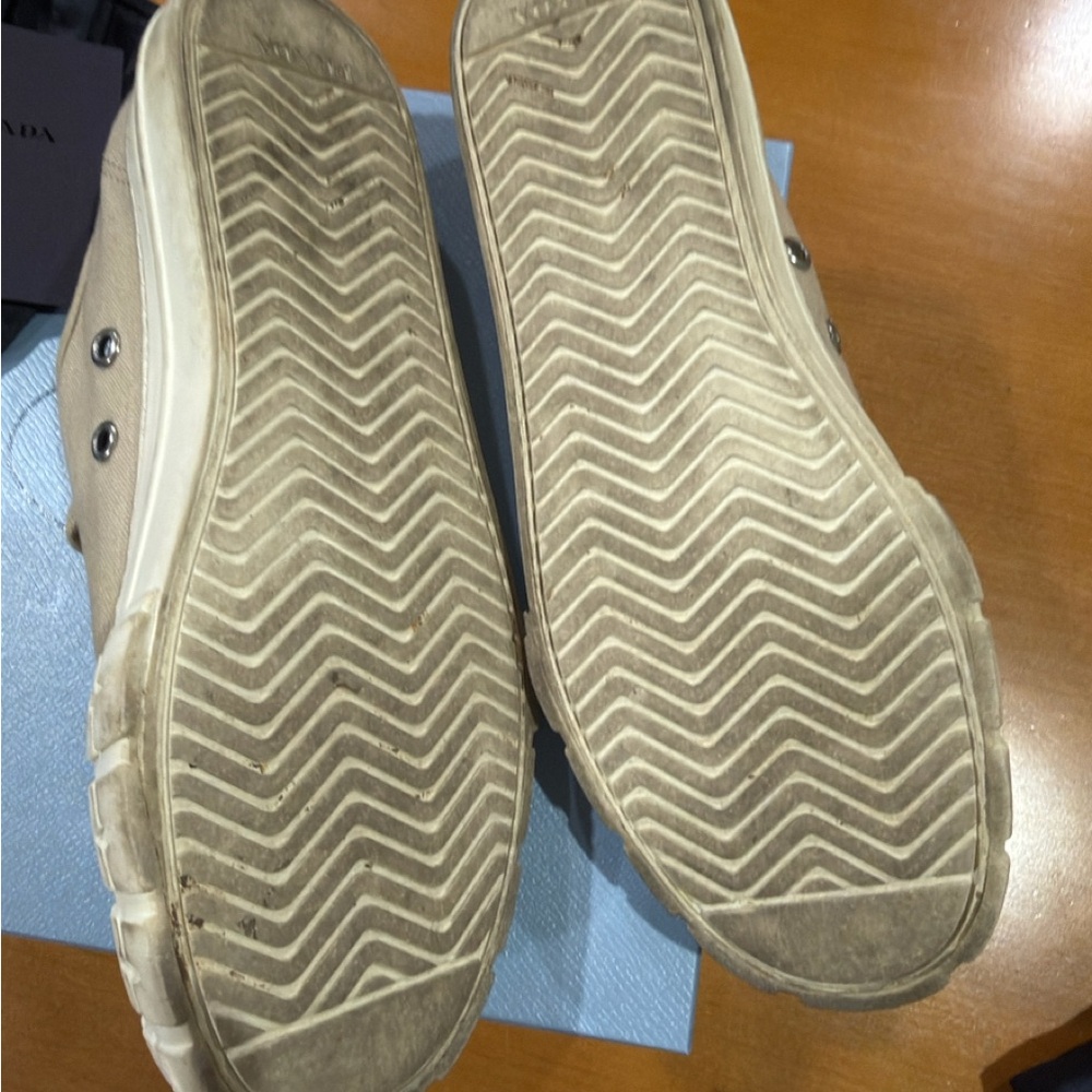Prada women’s Beige Canvas Sneakers - Picture 3 of 3